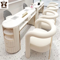 Table de Manucure Moderne de Luxe Léger en Fer, Comptoir Multi-Rangement, Bureau à Ongles, Mobilier de Salon – Vente en Gros Usine