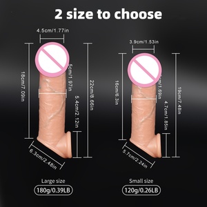 Manchon pénien réaliste en silicone liquide double couche épais, extenseur de pénis, préservatifs réutilisables grande taille pour adultes - Product Image 6