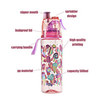 Bouteille d'eau en plastique écologique portable avec paille pour enfants, pour boire directement, utilisation scolaire et sportive, accessoire de rentrée scolaire