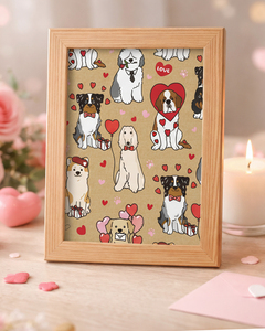 Papel de regalo romántico en forma de corazón para el Día de San Valentín, papel kraft con diseño de cachorro y corazón, papel de regalo personalizado - Product Image 5