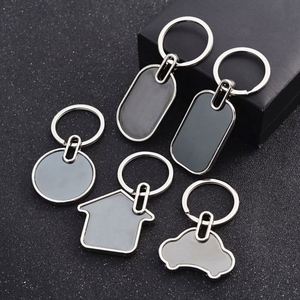 Custom Metal Keychain Blank Zinc Alloy <b>Engraved</b> Logo Printed for Car Key Advertising Promotion Gift - Product Image 1