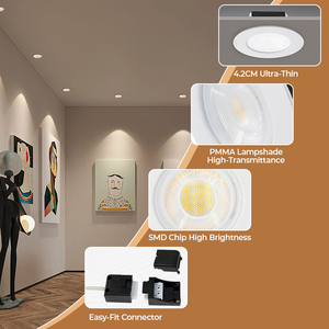 Đèn âm trần nhà bếp 6W có thể điều chỉnh độ sáng, đèn chiếu sáng phòng tắm trong nhà, chất liệu nhôm đen, đèn <span class=keywords><strong>led</strong></span> âm trần trắng SMD cho gia đình - Product Image 4