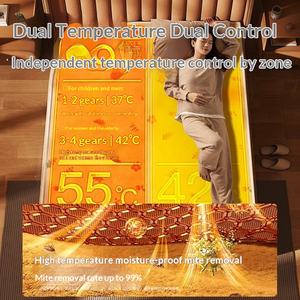 Matelas chauffant électrique imperméable à double commande avec élément chauffant en graphène pour l'hiver - Product Image 5