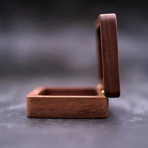 Wooden Jewelry Box Square Solid Wood <b>Ring</b> <b>Storage</b> Case Red Velvet Lining Simple Style Customizable Size - Product Image 4