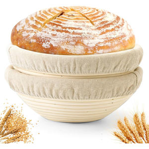 Panier de rangement rond en rotin fait main de 9 à 10 pouces, paniers de fermentation pour le levain du pain - Product Image 1