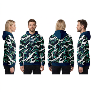 Sweat-shirt à capuche unisexe avec imprimé abstrait, respirant, en polyester tricoté, décontracté, pour l'automne - Product Image 1