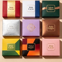 Boîte à tiroir coulissant pour barre chocolatée haut de gamme, emballage rigide en papier, texture gaufrée, dorure à chaud, boîte cadeau alimentaire pour emballage