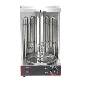 Two Ceramic Burners Gas Electric 2 in1 Automatic Rotating Doner Kebab Machine Chicken Shawarma Grill Machine