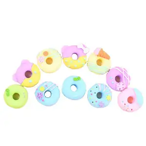 Simülasyon Kawaii 3D reçine ekmek Donuts Charms kolye takı yapımı için DIY dekorasyon için el yapımı takı aksesuarları