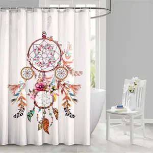 Sample Available Waterproof Shower Curtain 3D Digital Shower Curtain Fabric