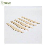 Mini couteau en bois compostable de 165mm en forme de feuille de qualité alimentaire sûr et respectueux de l'environnement durable en bois