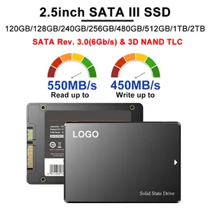 2.5 "120GB 128GB 240GB 256GB 480GB 512GB 1TB 2TB 3D NAND SATA III 6 Gb/s Interne SSD Solid State Disque Disques Durs