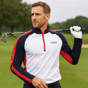 Design personnalisé pour hommes Sweatshirts de golf personnalisés de haute qualité légers et performants avec quart de fermeture éclair - Product Image 1