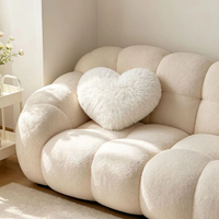 Cojín Decorativo en Forma de Corazón, de Felpa Suave, Terciopelo PV, Acogedor, Personalizable, Minimalista, Regalo para Decoración del Hogar