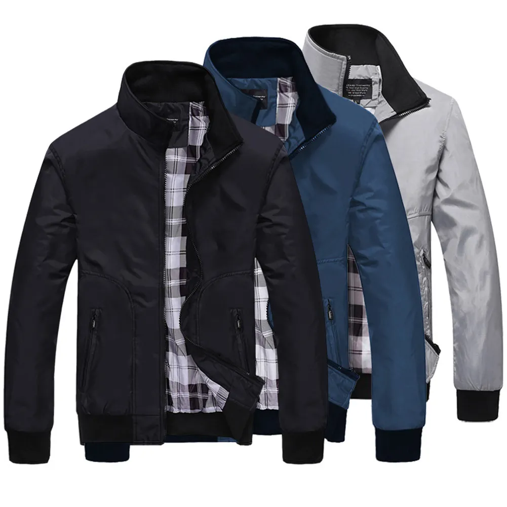 Men's Casual Jacket Outdoor Sportswear Windbreaker Jacket Men's Bomber Stand Collar Business Jacket Wholesale