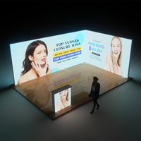 Stand d'exposition modulaire promotionnel de 10x20 pieds avec boîte lumineuse à LED rétroéclairée, pliable, graphique SEG moderne pour les événements