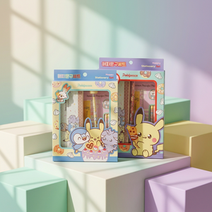 Happy Plastic Stationery Set Pencil Eraser Sharpener Korean Kids Basic School <b>Anime</b> Cute Gift Children Wholesale Model AB0108 - Product Image 3