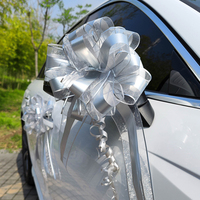 Noeud en organza en gros, nœud à tirer, pompon, nœud à tirer pour la décoration de voiture de mariage