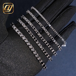 Collar de cadena de tenis de moissanita negra al por mayor, plata 925 chapada en rodio, corte brillante, certificado GRA, estilo hip hop unisex - Product Image 6