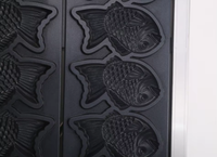 Machine à Taiyaki Électrique Commerciale en Acier Inoxydable, Gaufrier Antiadhésif en Forme de Poisson pour Snack-bar et Stand Alimentaire