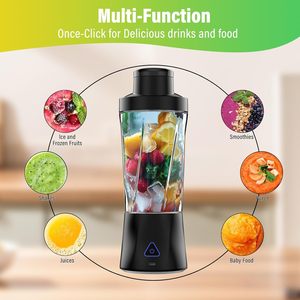 המוכר הטוב ביותר מכשירי מטבח קטנים 6 להבים 700 מ "ל בלנדר נייד בלנדר צבעוני לבן USB בלנדר קטן בלנדר קטן - Product Image 6