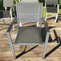 Chaise de jardin moderne pour l'extérieur Chaises en aluminium texliene empilables en aluminium, métal/aluminium antirouille pour cour et entrepôt