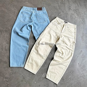 Fabricant de jeans, broderie personnalisée, jean en denim vintage, jean baggy délavé à l'acide pour hommes - Product Image 2