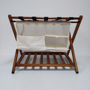 <span class=keywords><strong>Porte</strong></span>-bagages hôtel moderne en bambou <span class=keywords><strong>porte</strong></span>-<span class=keywords><strong>valise</strong></span> <span class=keywords><strong>pliable</strong></span> avec sac à vêtements - Product Image 2