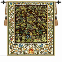 Tapisserie murale rectangulaire en jacquard de fil teint, motif paysager tissé à la machine, lavable en machine, style Gabbeh Aubusson, pour AliExpress