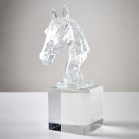 Tête de cheval en résine, sculpture animale artificielle, statue, figurines décoratives, accessoires de décoration pour le salon