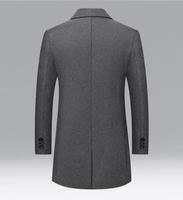 Manteaux trench slim pour hommes, automne/hiver, décontractés, couleur unie, en laine, longs, en tweed épais