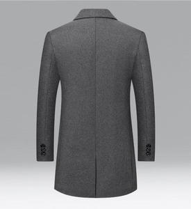 Cappotti Slim da <span class=keywords><strong>Uomo</strong></span> per Autunno/Inverno, Cappotti Casual in Lana Tinta Unita, Cappotti Lunghi in Tweed Spesso - Product Image 6