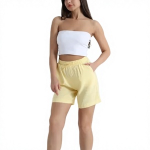 Shorts de jogging athleisure d'été pour femmes, respirants, imperméables, séchage rapide, écologiques, coupe-vent, 100% coton, motifs floraux unis, fourrure - Product Image 1