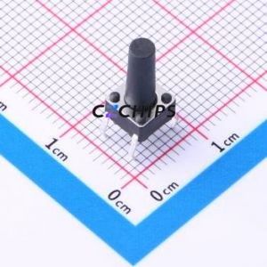 TSD001B13018A03 Tactile Switch Through hole Component (THT)-4P,6x6mm Switch Round Button 1.8N Through Hole 6mm - Product Image 1