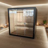 Sauna intérieur en bois, vente en gros d'usine, cabine de sauna vapeur portable, promotion, bois d'épicéa massif, sauna sec et vapeur combinés