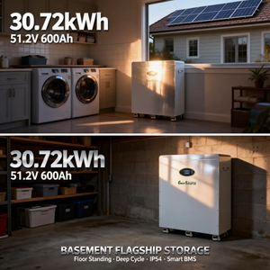 Baterai Lithium Ion 30kWh 48V 51.2V 600Ah untuk Sistem Surya Hibrida, Tipe Lantai dengan Roda - Product Image 3