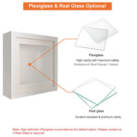 Cadre de présentation 3D de 4,8 cm de profondeur avec plexiglas incassable et espaceur amovible pour une expédition mondiale sécurisée
