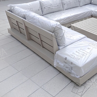 Ensemble de salon et table basse en aluminium pour jardin, design contemporain durable Sigma