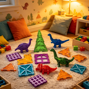 18 Piezas de Placas Magnéticas de Colores <span class=keywords><strong>para</strong></span> Ventanas, Bloques de Construcción de Plástico ABS, Fichas Magnéticas Educativas, Juguete Creativo de Apilamiento <span class=keywords><strong>para</strong></span> Niños - Product Image 2