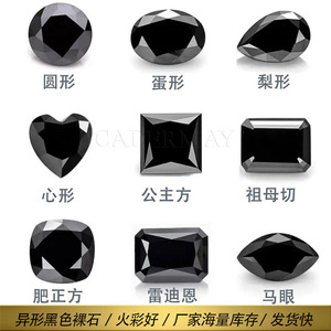 Black Moissanite Square Cut Loose Stone 0.5ct 5ct Synthetic Silicon Carbide For Jewelry Making - Product Image 5