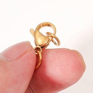 Khóa móc tôm hùm bằng thép không gỉ, vòng nối 9/10/11/12/15mm, khóa có vòng cho dây chuyền, làm đồ trang sức tự làm - Product Image 6