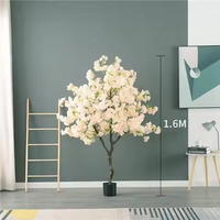 Ornement d'arbre à fleurs de cerisier et de pêcher en soie personnalisable, sur pied, imperméable et écologique pour la décoration intérieure du salon