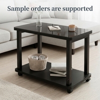 Table basse moderne italienne minimaliste en métal et verre trempé avec rangement pour salon, balcon, usage domestique, design carré compact