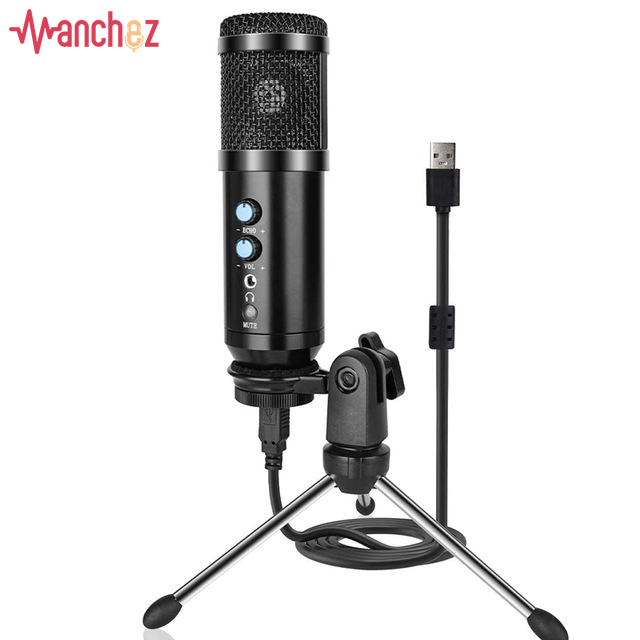 F1 PRO Professional Studio Condenser USB Computer Microphone Kit With Adjustable Scissor Arm Stand Shock Mount for YouTube