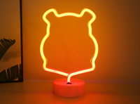 Lampe de bureau LED néon à motif anime avec base solide, placement facile, éclairage d'ambiance élégant pour bureau, chambre à coucher, ornement