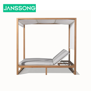 سرير استلقاء للشاطئ عالي الجودة فاخر في الهواء الطلق سرير استلقاء للشاطئ في جميع الأحوال الجوية مع مظلة سرير نهاري مقاوم للماء للحديقة أو استخدام المسبح - Product Image 5