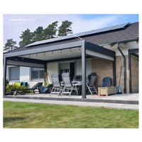 Persiennes électriques de pergola à louvre en aluminium personnalisées en gros cadre enduit de poudre-tailles personnalisées pour l'ombre de jardin