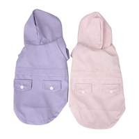Juicepet Manteau de Pluie Imperméable pour Chien avec Capuche Poncho en PU, Coupe-Vent à Motif Imprimé pour l'Hiver et le Printemps