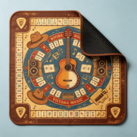 Tapis de Mahjong Rétro Américain Vintage, Imprimé Crème Vieilli, Antidérapant en Microfibre, pour 4 Joueurs