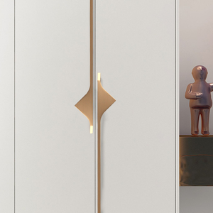 Poignée de porte d'armoire en aluminium gris or brossé antique, design moderne et simple pour commode, meuble, armoire, poignées - Product Image 4